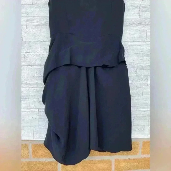 Morgane le fay navy blue silk chiffon dress size large - Picture 12 of 14